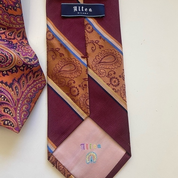 Set of 2 men's ties: Jos a Banks Reserve and Altea Milano both 100% silk - Picture 6 of 9
